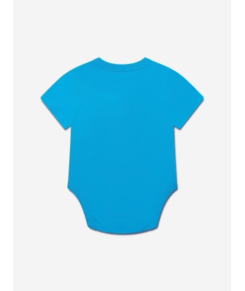 Off-White Baby Boys Bodysuit And Bib Set in Blue de pas cher