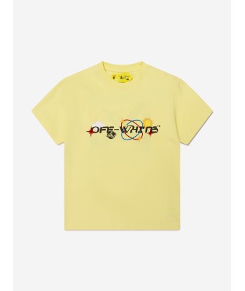 Off-White Boys Off Planets T-Shirt in Yellow est présent 