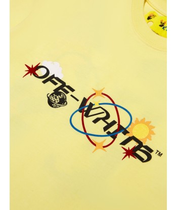 Off-White Boys Off Planets T-Shirt in Yellow est présent 