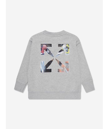 Off-White Boys Monster Arrow Crew Sweatshirt in Grey Paris Déstockage Promo