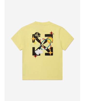 Off-White Boys Off Planets T-Shirt in Yellow est présent 