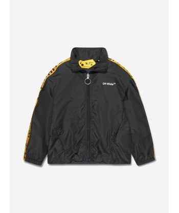 Off-White Kids Logo Industrial Track Jacket in Black des créatures d'habitude