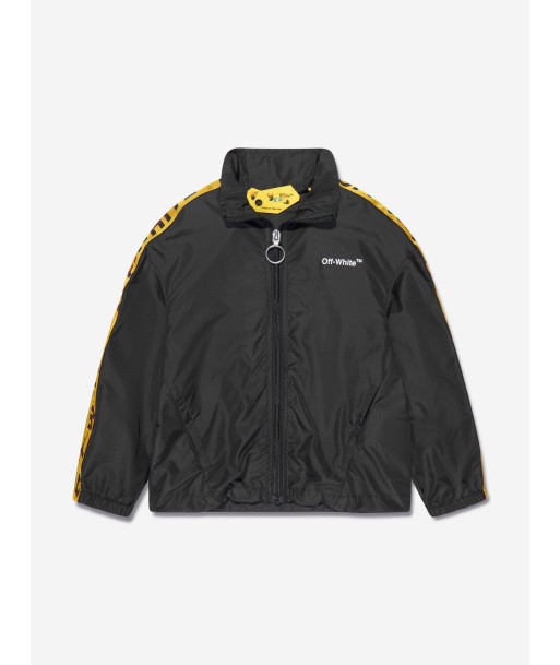 Off-White Kids Logo Industrial Track Jacket in Black des créatures d'habitude