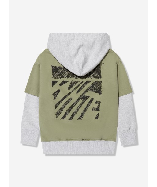 Off-White Boys Scribble Hoodie in Green paiement sécurisé