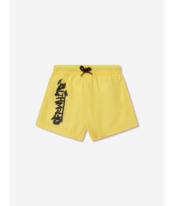 Off-White Boys Off Graffiti Swim Shorts in Yellow pas cheres