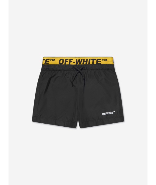 Off-White Boys Logo Industrial Swim Shorts in Black Faites des économies