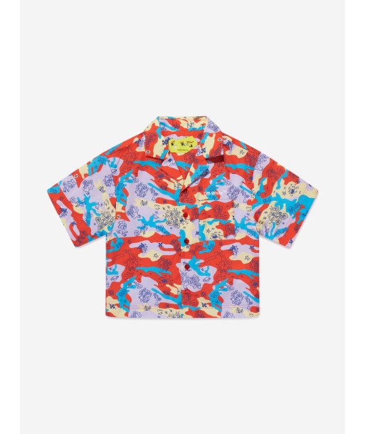 Off-White Boys Puzzleflage Bowling Shirt in Multicolour ouvre sa boutique