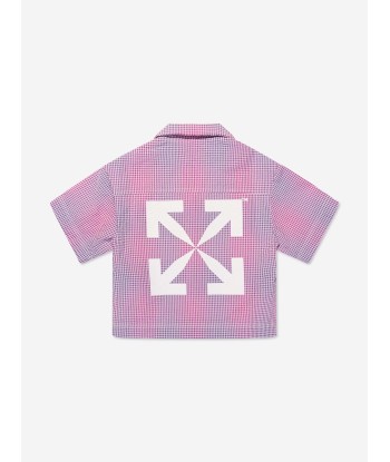 Off-White Boys Arrow Seer Bowling Shirt in Lilac l'évolution des habitudes 