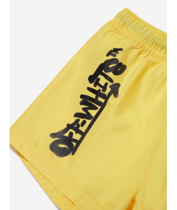 Off-White Boys Off Graffiti Swim Shorts in Yellow pas cheres