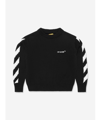 Off-White Boys Rubber Arrow Knit Sweatshirt in Black pour bénéficier 