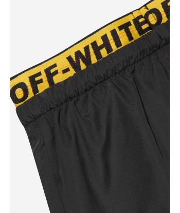 Off-White Boys Logo Industrial Swim Shorts in Black Faites des économies