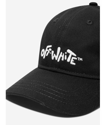 Off-White Kids Logo Rounded Cap in Black Fin de série