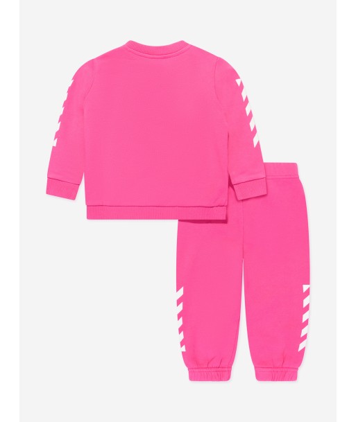 Off-White Baby Girls Helvetica Tracksuit in Pink acheter en ligne