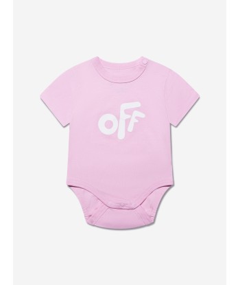 Off-White Baby Girls Bodysuit And Bib Set in Pink destockage