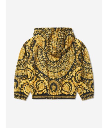 Versace Kids Barocco Zip Up Jacket le des métaux précieux