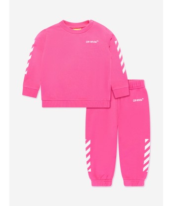 Off-White Baby Girls Helvetica Tracksuit in Pink acheter en ligne