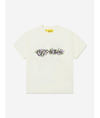 Off-White Girls Off Flowers T-Shirt in White pas cher 