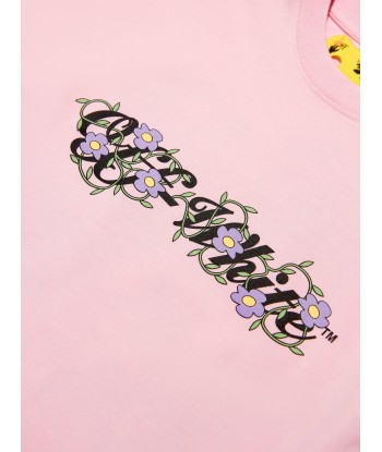 Off-White Girls Off Flowers T-Shirt in Pink le concept de la Pate a emporter 