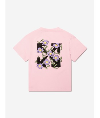 Off-White Girls Off Flowers T-Shirt in Pink le concept de la Pate a emporter 