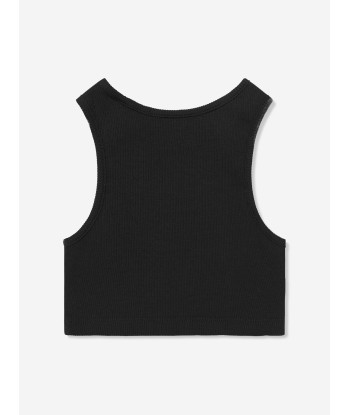 Off-White Girls Off Stamp Ribbed Rowing Top in Black le des métaux précieux