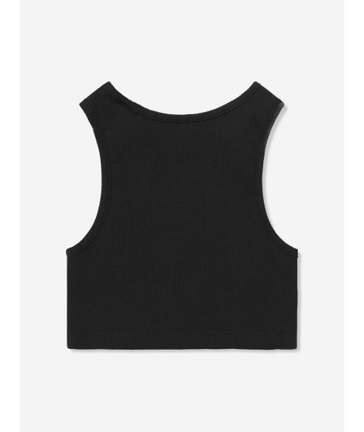 Off-White Girls Off Stamp Ribbed Rowing Top in Black le des métaux précieux