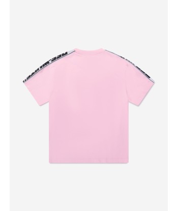 Off-White Girls Logo Band T-Shirt in Pink Dans la société mordern