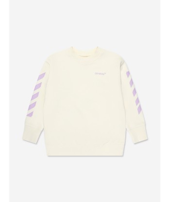 Off-White Girls Rubber Arrow Sweatshirt in White brillant des détails fins