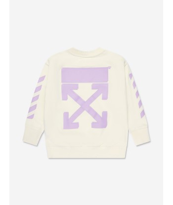 Off-White Girls Rubber Arrow Sweatshirt in White brillant des détails fins