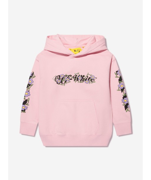 Off-White Girls Off Flowers Hoodie in Pink store