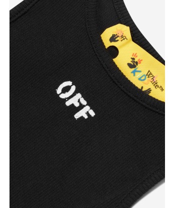 Off-White Girls Off Stamp Ribbed Rowing Top in Black le des métaux précieux