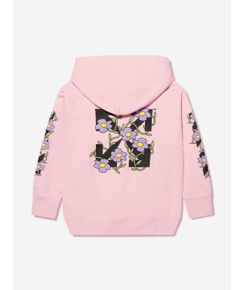 Off-White Girls Off Flowers Hoodie in Pink store