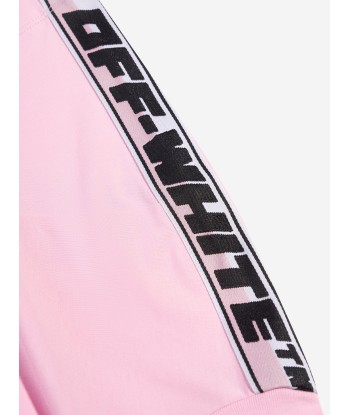 Off-White Girls Logo Band T-Shirt in Pink Dans la société mordern