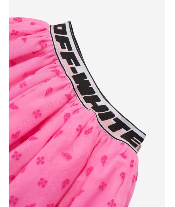 Off-White Girls Logo Band Tulle Flock Skirt in Black shop