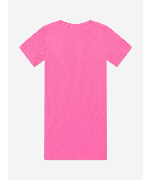 Off-White Girls Off Stamp Ribbed T-Shirt Dress in Pink français