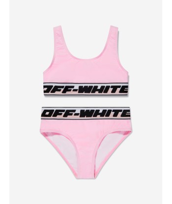 Off-White Girls Logo Band Bikini in Pink Paris Déstockage Promo