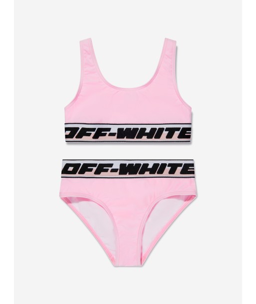 Off-White Girls Logo Band Bikini in Pink Paris Déstockage Promo