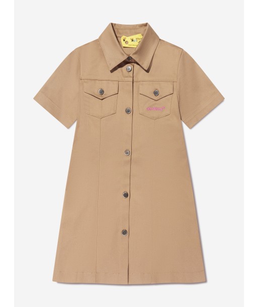 Off-White Girls Helvetica Arrow Shirt Dress in Beige 50-70% off 