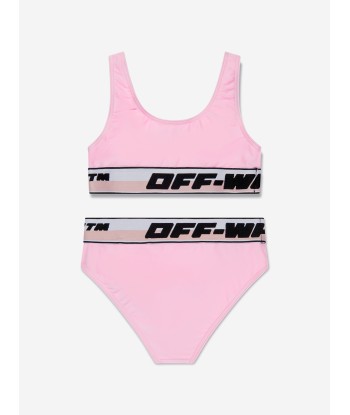 Off-White Girls Logo Band Bikini in Pink Paris Déstockage Promo