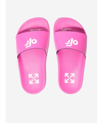 Off-White Girls Logo Sliders in Pink chez Cornerstreet bien 