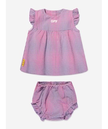 Off-White Baby Girls Off Stamp Dress With Knickers in Lilac en ligne