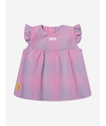 Off-White Baby Girls Off Stamp Dress With Knickers in Lilac en ligne