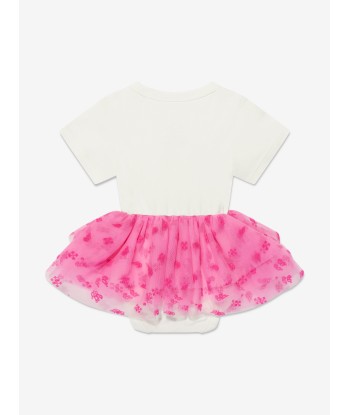 Off-White Baby Girls Off Stamp Tulle Flock Dress in White Pour