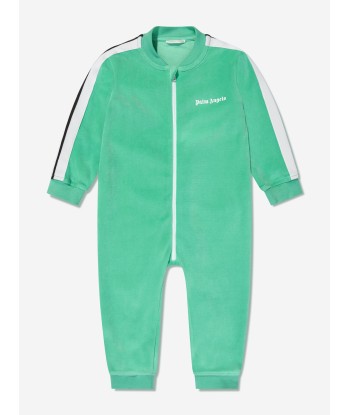 Palm Angels Baby Boys Logo Track Romper in Green Pour