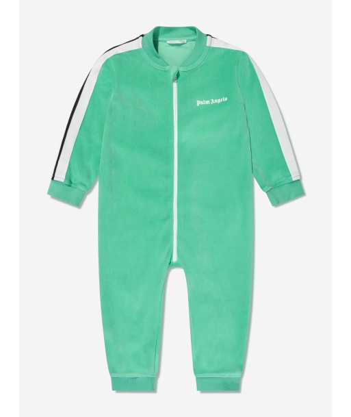 Palm Angels Baby Boys Logo Track Romper in Green Pour