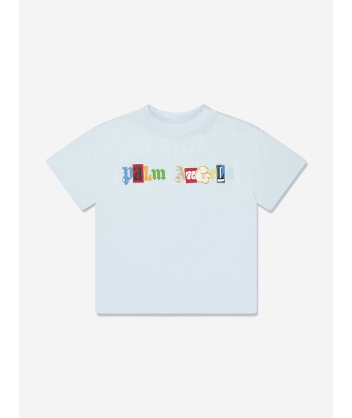 Palm Angels Boys PA Patchwork T-Shirt in Blue suggérées chez