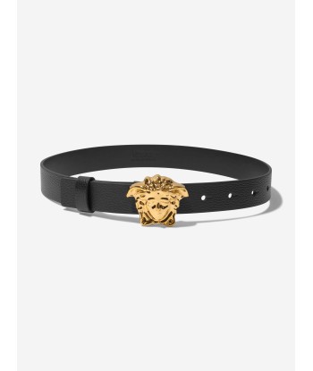 Versace Kids Leather Logo Buckle Belt le des métaux précieux