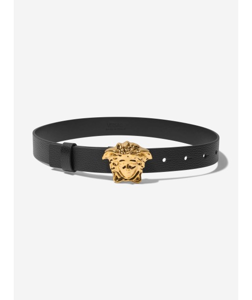 Versace Kids Leather Logo Buckle Belt le des métaux précieux