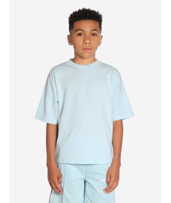 Palm Angels Boys Classic Overlogo T-Shirt in Blue Véritable concentré