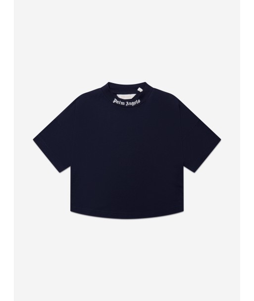 Palm Angels Boys Classic Overlogo T-Shirt in Navy Comparez et commandez 