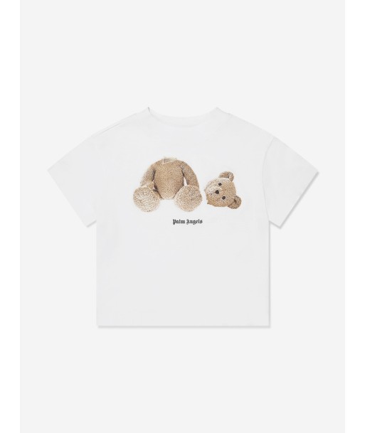 Palm Angels Boys Bear T-Shirt in White paiement sécurisé